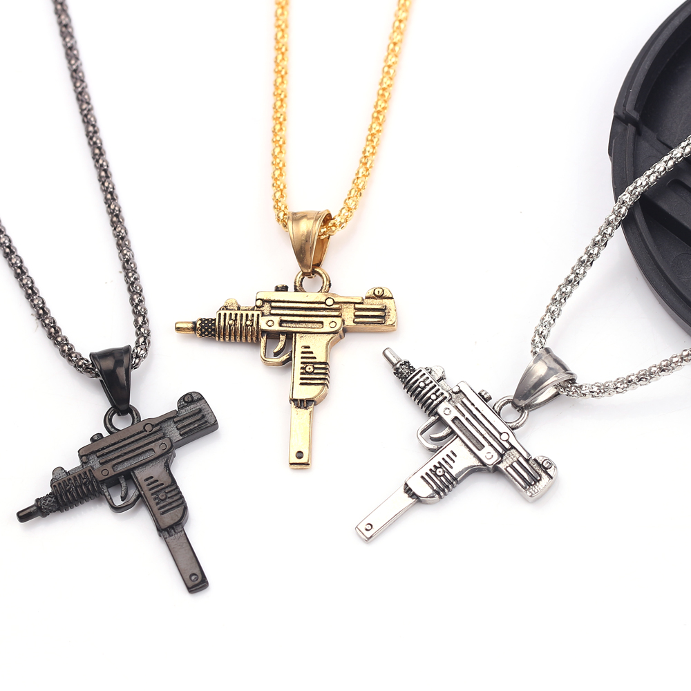Men Accessories Jewelry - Naszyjnik z zawieszką w kształcie pistoletu