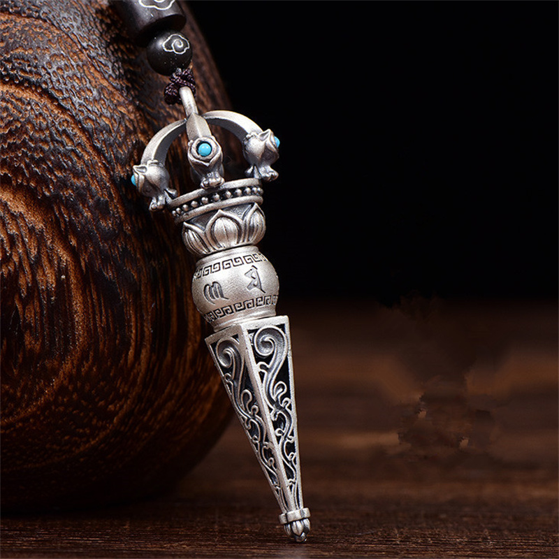 Men Accessories Neck Chain - Sześcioznakowa prawda Vajra tłuczek wisiorek dla