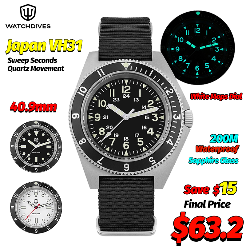 Men Accessories Jewelry - Zegarek kwarcowy Watchdives WD1972, szafirowe szkło,