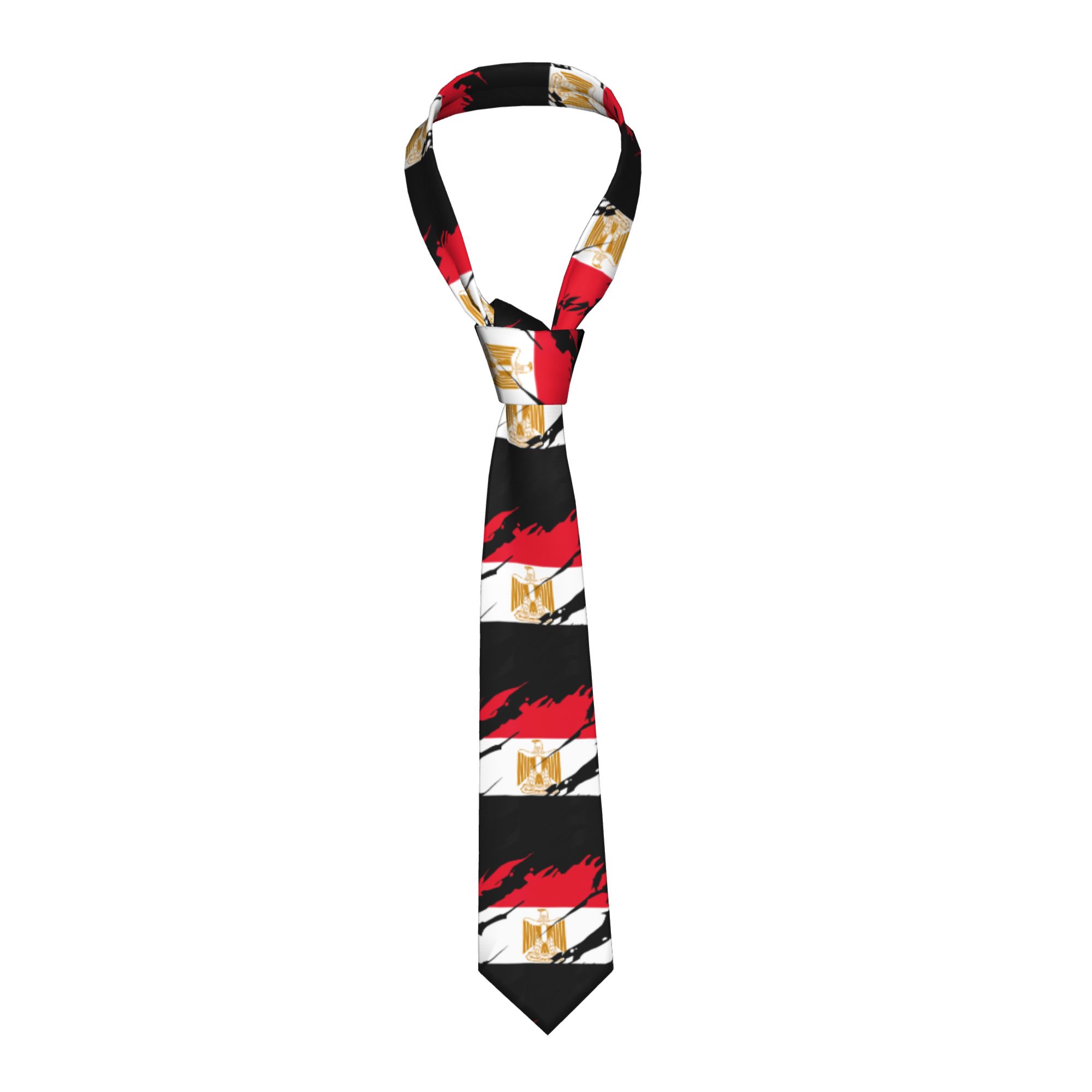 Men Accessories Egypt - Krawat z flagą Egiptu, jedwabny, szeroki,
