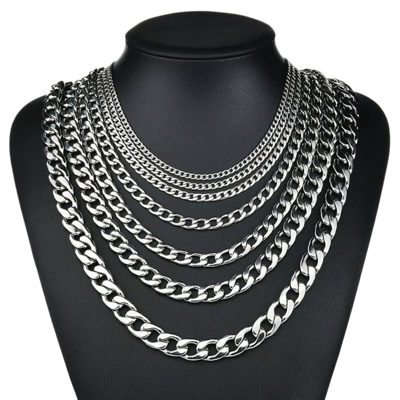 Men Accessories Neck Chain - Naszyjnik męski z łańcuszkiem kubańskim ze