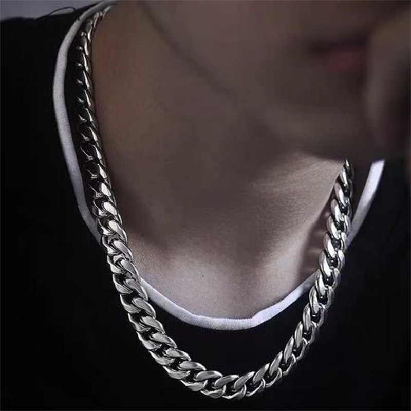 Srebrny naszyjnik męski z płas – Men Accessories Neck Chain recenzja i cena