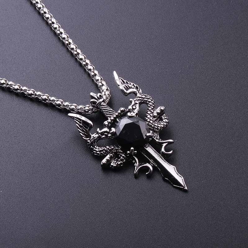 Naszyjnik Krzyż z Czarnym Kami – Men Accessories Necklace recenzja i cena